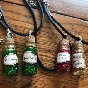 Harry Potter style potion glass necklaces
